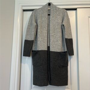 Gray and Dark Gray Women's Open Front Cardigan